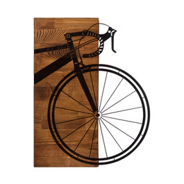 Wallity Bisiklet Accesorio decorativo de pared Negro y Nogal
